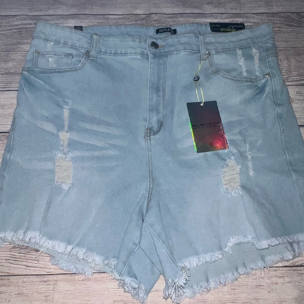 blue jean shorts